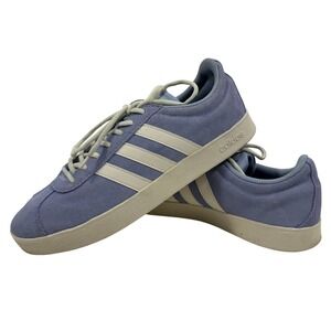 Adidas Suede Low Top Sneakers Light Blue White Stripes Women's size 9.5